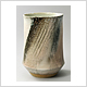 萩釉筒形陶器「条跡」 吉賀 將夫