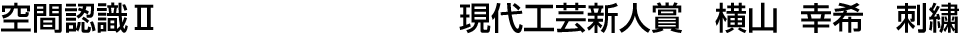 空間認識Ⅱ 現代工芸新人賞  横山 幸希